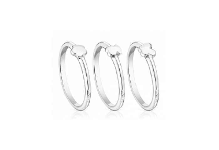 SILVER PACK 3 RINGS 3 MOTIFS  N14