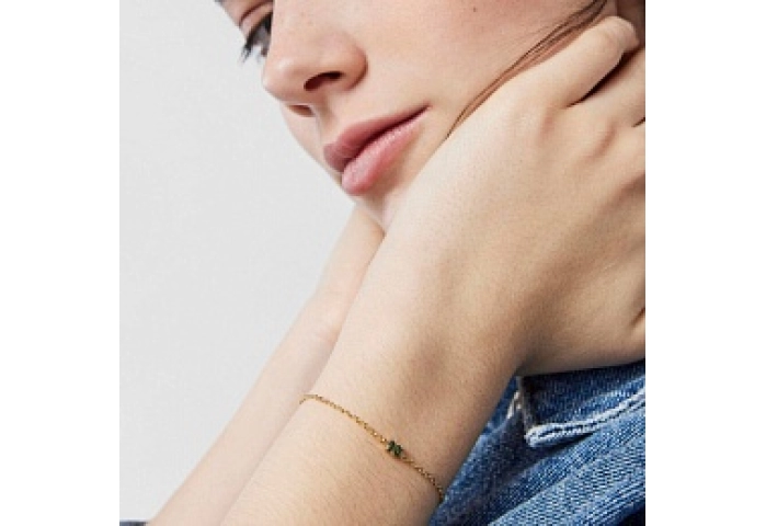 SILVER GOLDPLATED BRACELET RUTHENIU GEMS