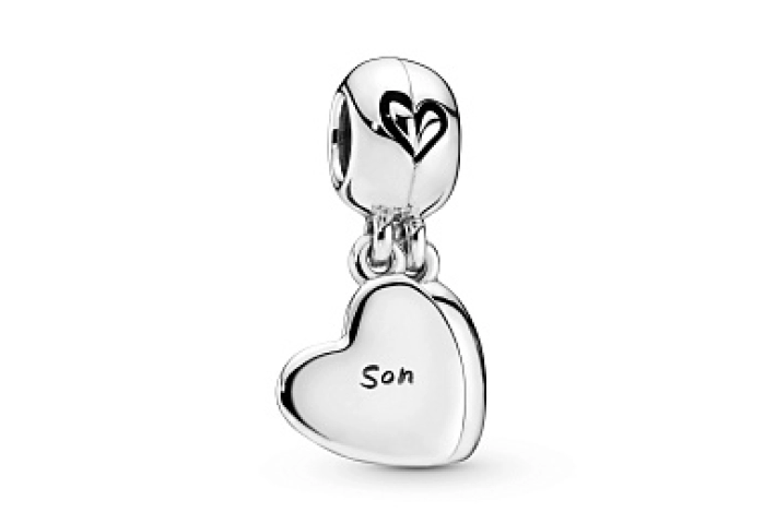 Mother and son splitable silver dangle with black 