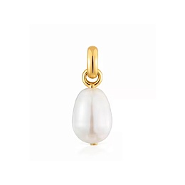 SILVER GOLD PLATED PENDANT 19,5MM PEARL