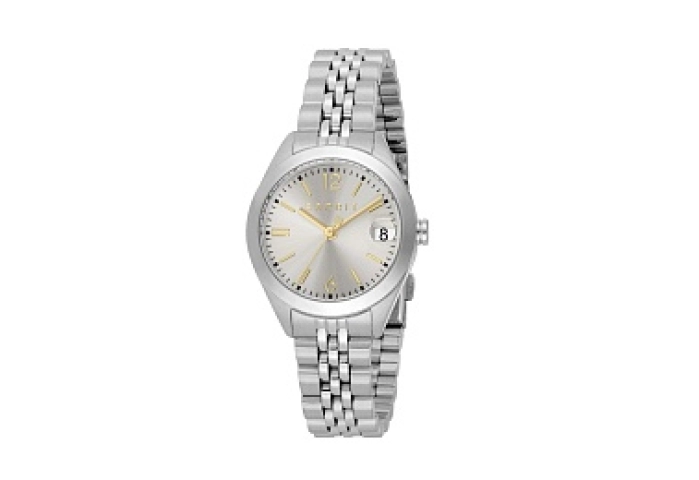 ESPRIT Women Watch, Silver Color Case, Light Grey Dial, Stainless Steel Metal Bracelet, 3 Hands Date