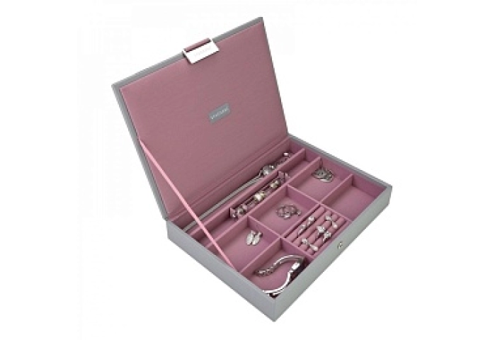 Dove Grey & Antique Rose Classic Jewellery Box Lid