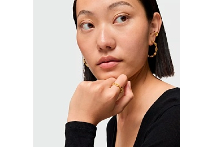 SILVER GOLD PLATED RING CHAIN TO N14