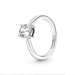 Sterling silver ring with clear cubic zirconia/Серебряное кольцо с чистым кубическим цирконием