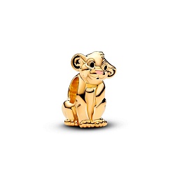 Disney The Lion King Simba 14k gold-plated charm with black and pink enamel