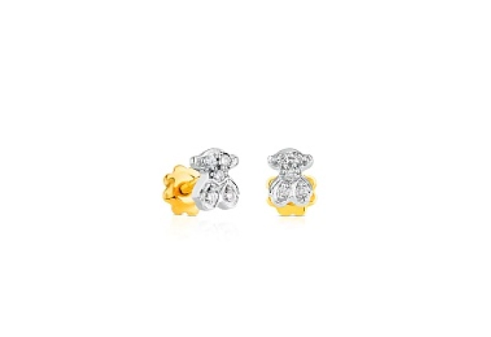 18KT GOLD EARRINGS 0.07CT DIAMOND