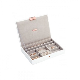 White Classic Jewellery Box Lid ROSE GOLD