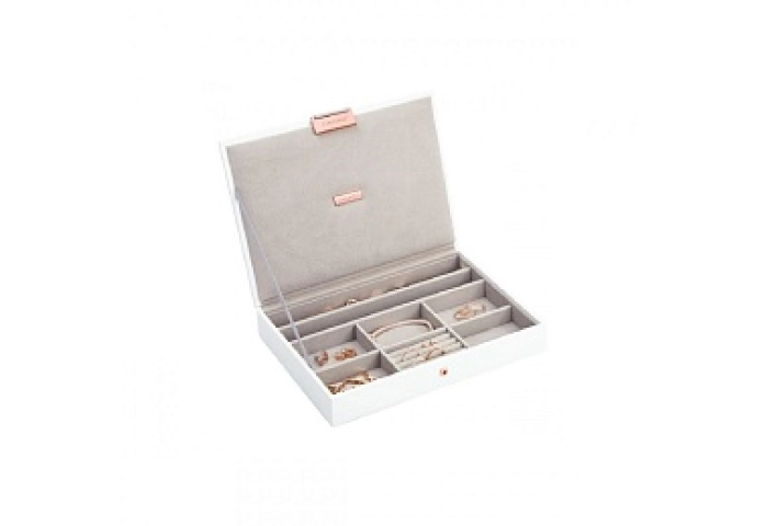 White Classic Jewellery Box Lid ROSE GOLD