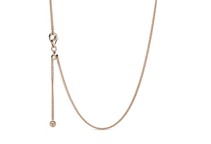 14k Rose gold-plated necklace with sliding clasp