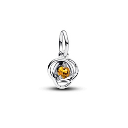 Sterling silver dangle with honey coloured crystal and clear cubic zirconia