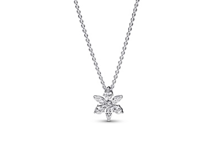 Herbarium cluster sterling silver collier with cle