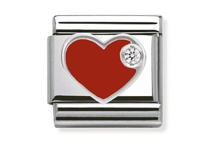 Composable CL SIMBOLI acciaio Cuore ROSSO