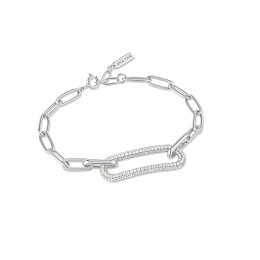 Silver Pavé Link Bracelet