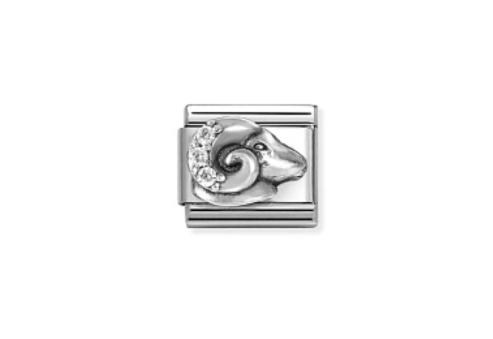 Composable Classic ZODIACO RELIEF acciaio,  Ariete