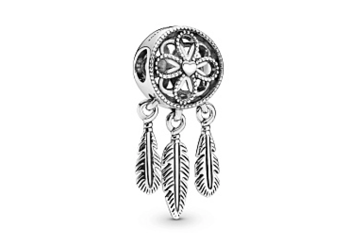 Dream catcher silver charm