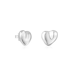 SILVER EARRINGS HEART 16MM