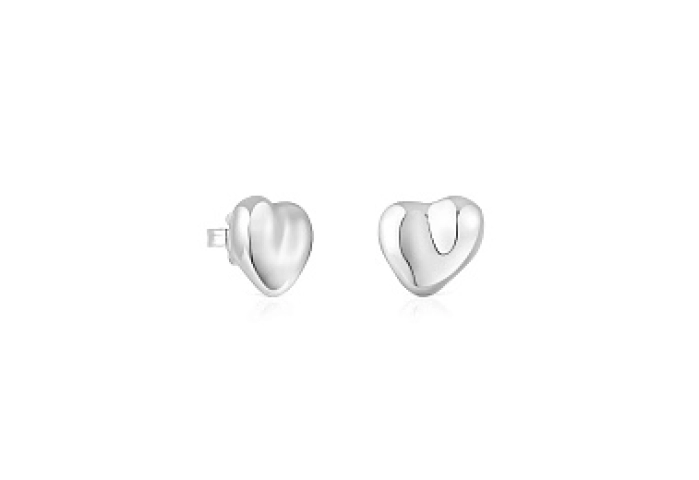 SILVER EARRINGS HEART 16MM