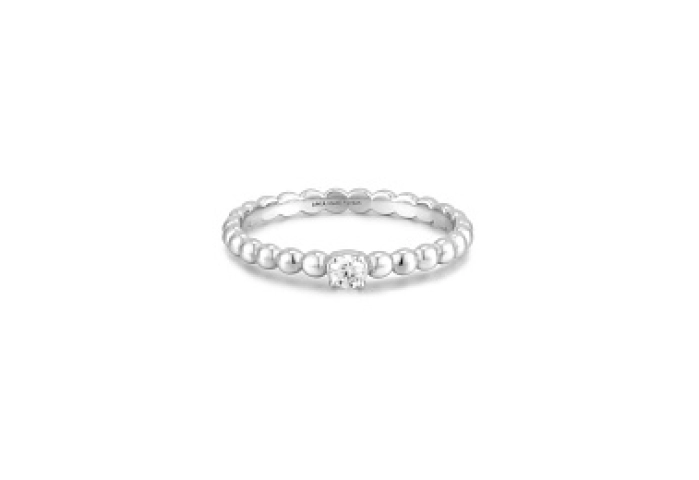 Silver Cubic Zirconia Round Dome Ring