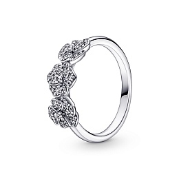 Pansy sterling silver ring with clear cubic zirconia/Серебряное кольцо с чистым кубическим цирконием