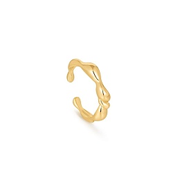 Gold Twisted Wave Adjustable Ring