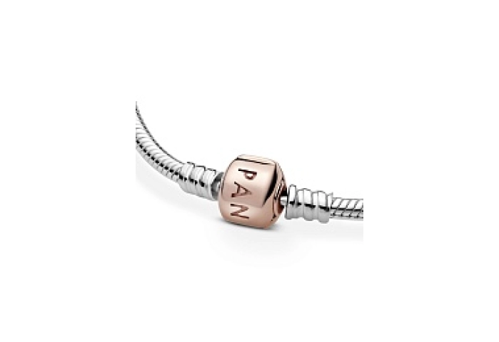 Silver bracelet with Pandora Rose clasp
