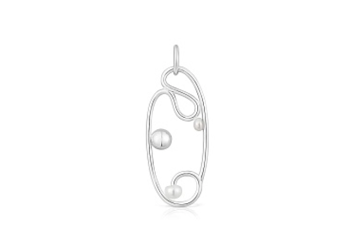 SILVER PENDANT CULURED PEARL 40MM