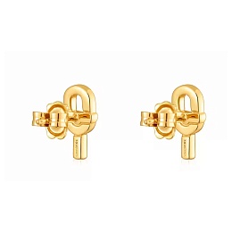 SILVER GOLDPLATED EARRINGS 14MM