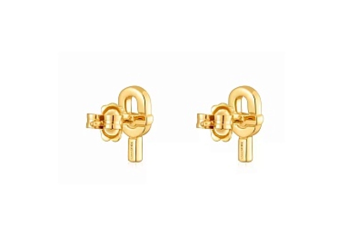 SILVER GOLDPLATED EARRINGS 14MM