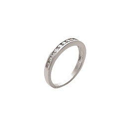 RINGPLATEDSILVERCZ 925 RHODIUM