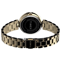 Adorn Gold-tone Case and Bracelet with Black Dial