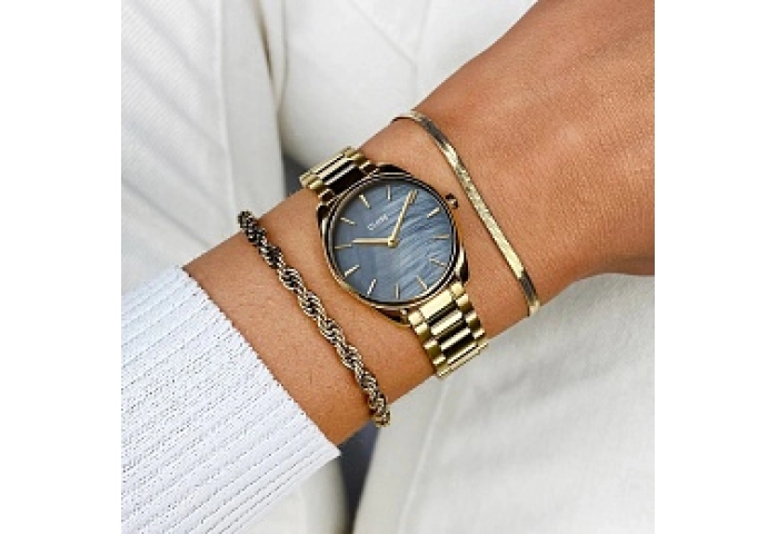 Féroce Mini Watch Steel, Blue Pearl, Gold Colour