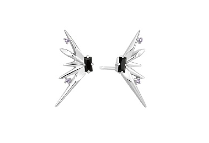 Silver Statement Spike Stud Earrings