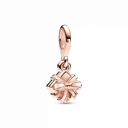 Gift 14k rose gold-plated dangle with pink enamel