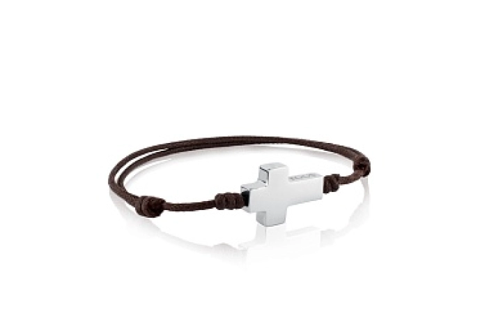 S.STEEL BRACELET CROSS 21X14MM LEATHER S