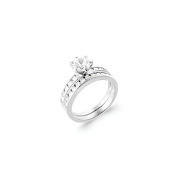 RINGPLATEDSILVERCZ 925 RHODIUM