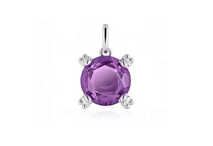 SILVER PENDANT AMETHYST 12MM