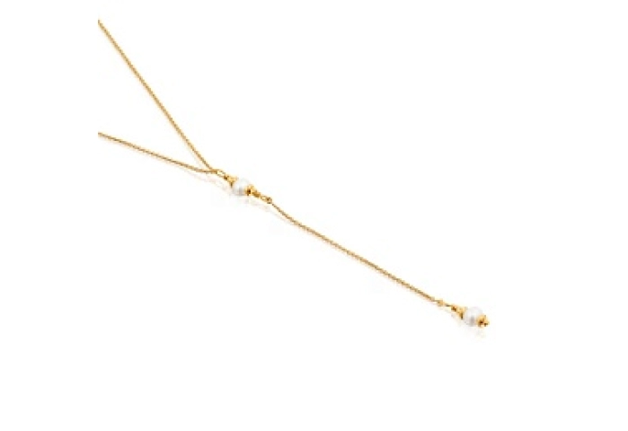SILVER GOLD PLATED CHOKER PEARL BAND 80MM