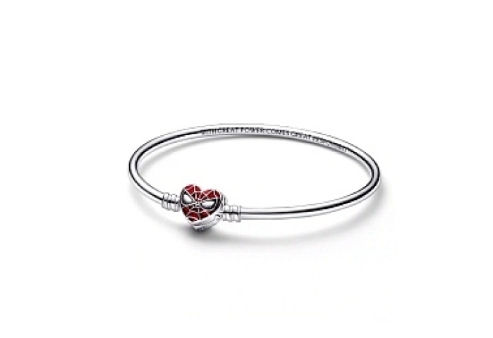 Marvel Spider-Man sterling silver bangle with blac