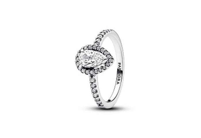 Sterling silver ring with clear cubic zirconia