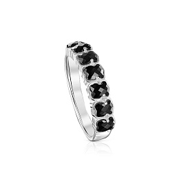 SILVER RING ONYX 4MM N14