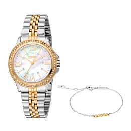 ESPRIT Women Watch, Two Tone Silver & Rose Gold Co