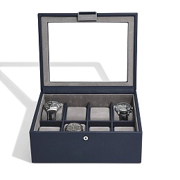 NAVY BLUE 8 PIECE WATCH BOX