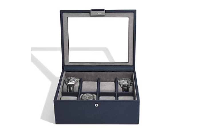 NAVY BLUE 8 PIECE WATCH BOX