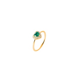 RING 18 KT GOLD PLATED CZ