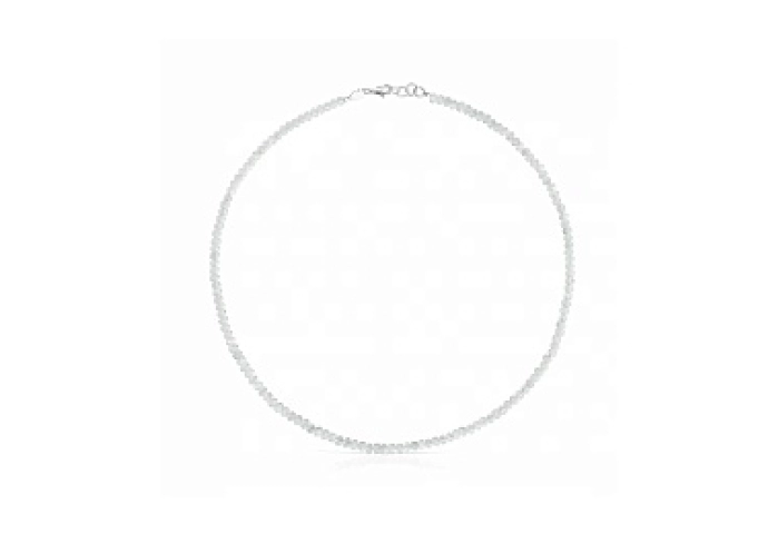 SILVER/STEEL CHOKER MOON STONE 43,5CM