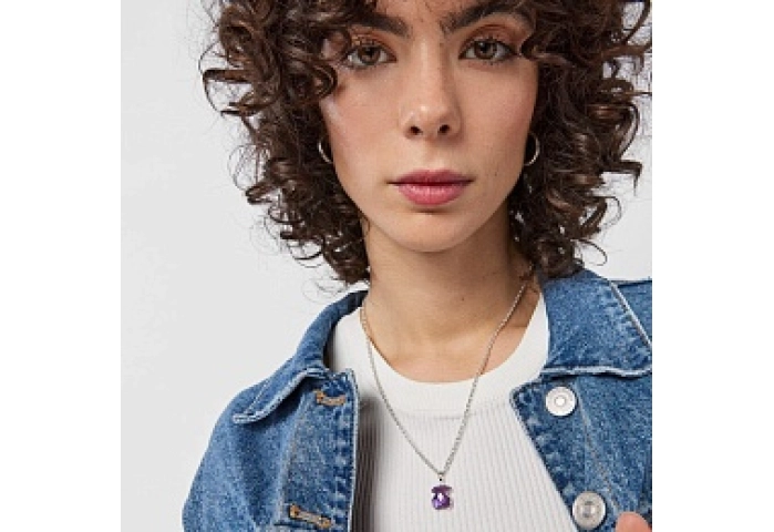 SILVER PENDANT AMETHYST 15MM