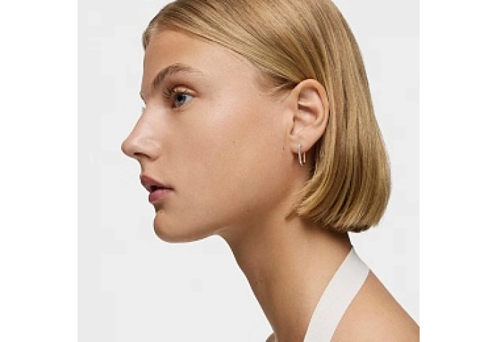 1/2 SILVER GOLD PLATED HOOP EARRING RHOD