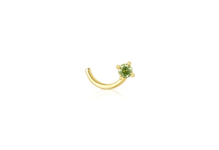 STEEL IPG NOSE PIERCING PERIDOT GEM