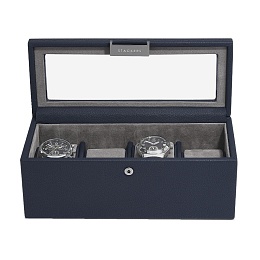 Navy Blue 4 Piece Watch Box