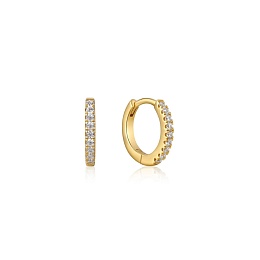 GOLD SPARKLE HUGGIE HOOP EARRINGS